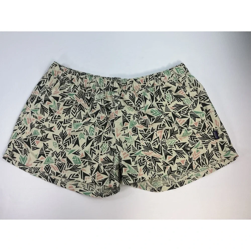 Patagonia Barely Baggies Shorts Womens Size XL Geometric Print Travel Summer